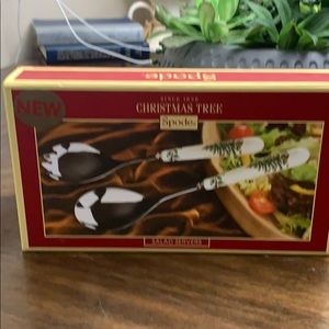 Christmas Spode salad servers